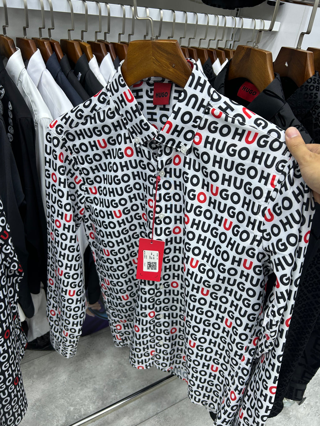 Hugo Print Shirt-White