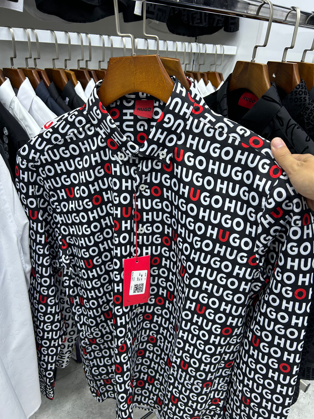 Hugo Print Shirt-Black