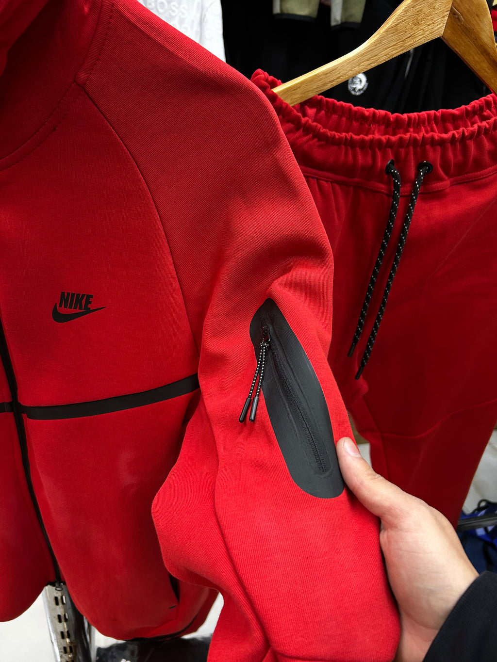 Nike Tech Fleece Red Tracksuit