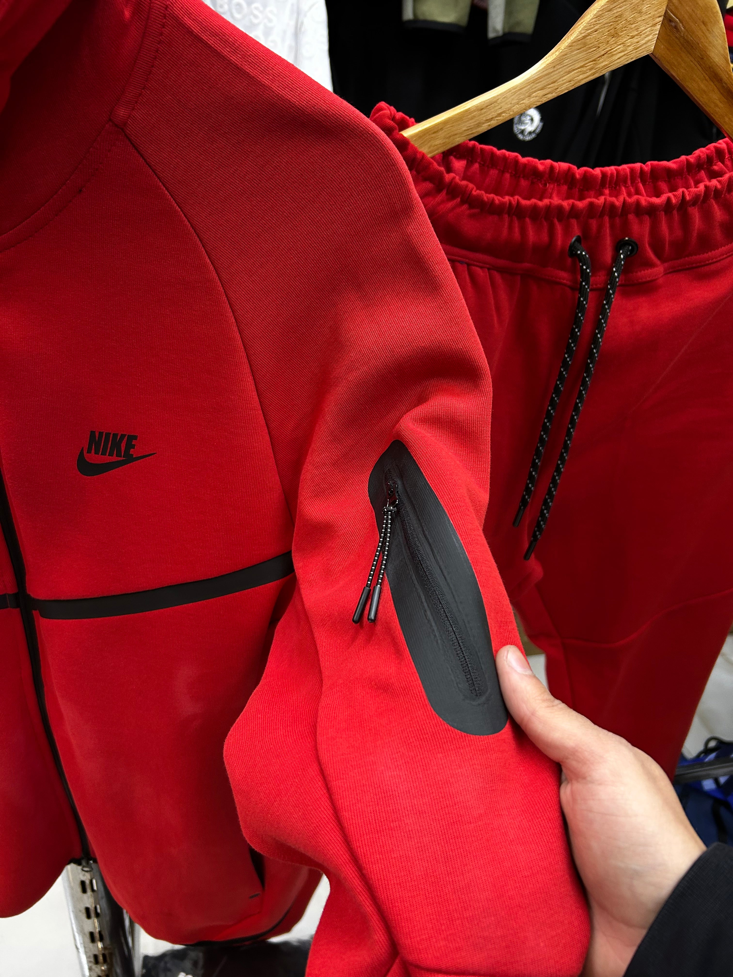Nike Tech Fleece Red Tracksuit