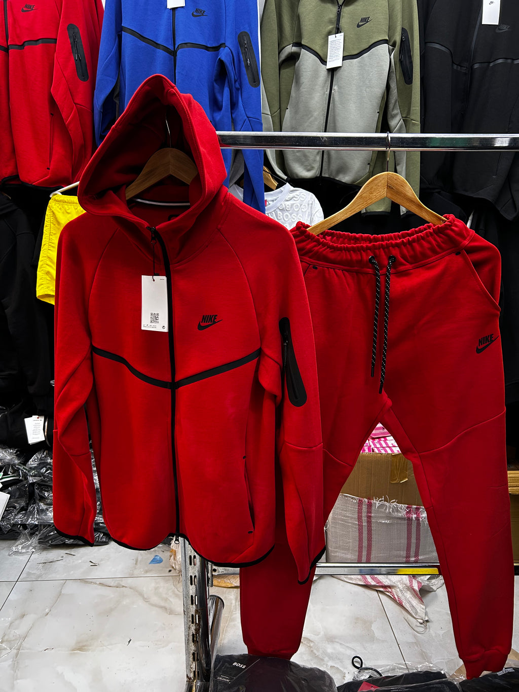 Nike Tech Fleece Red Tracksuit