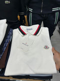 Moncler White Polo T-Shirt